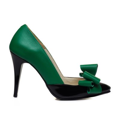 Stiletto verde din piele naturala Zaira V5