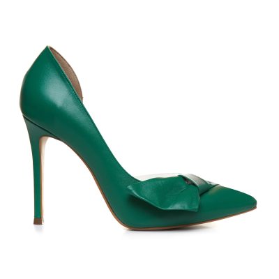 Stiletto verde la comanda piele LYRA L61