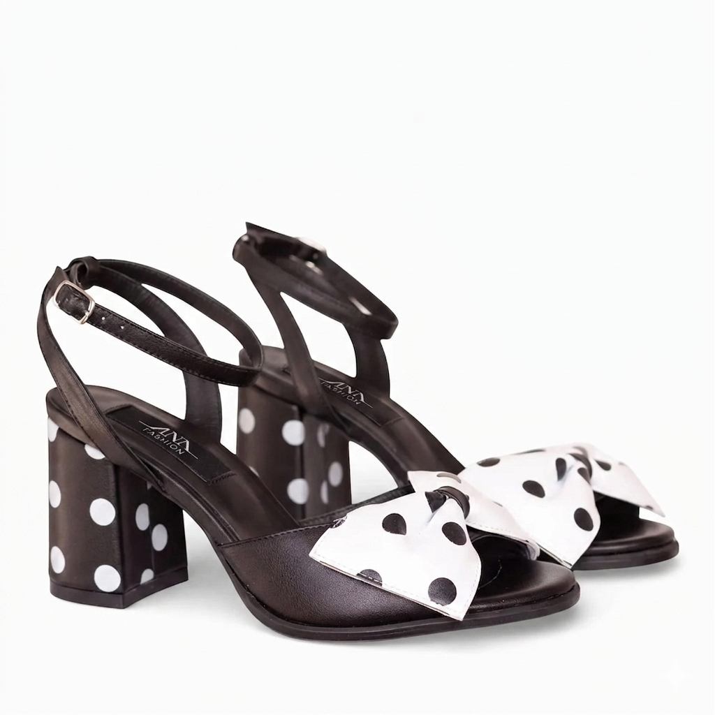 Sandale piele naturala Retro Dot Charm D 71 - imagine 3