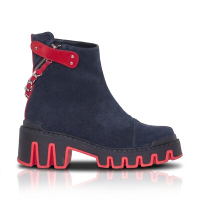 Ghete la comanda bleumarin piele intoarsa Esra D9